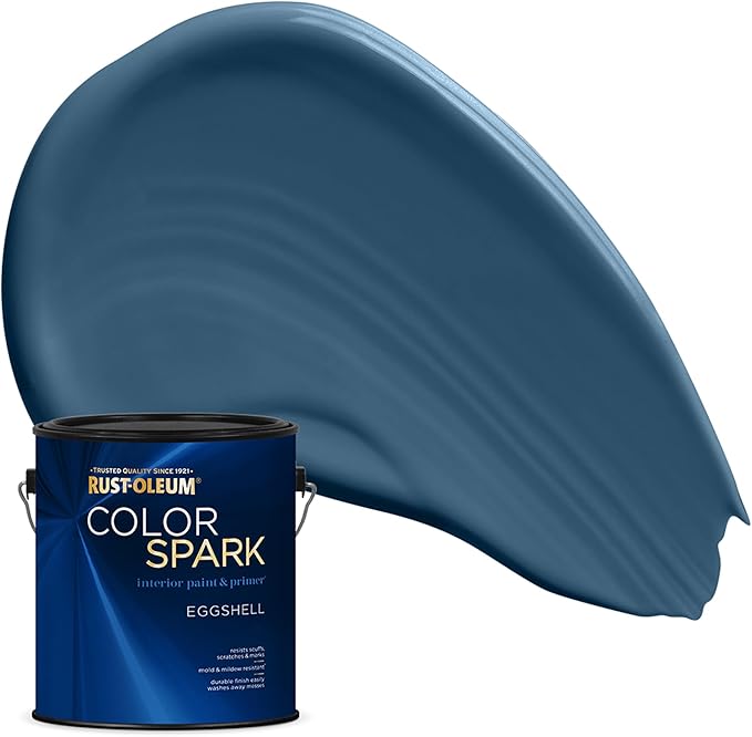 Rust-Oleum Color Spark Interior Paint and Primer in One, Eggshell, Denim, 1 Gallon