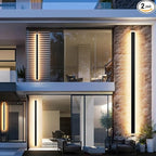 Aipsun 2 Packs Porch Wall Lights 55W 78.7 inch Long Strip Modern Outdoor Wall Light Fixture, Black Wall Mount Lighting Sconce Exterior Lights Wall Sconce 3000K for House Living Room Corridor