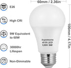 A19 LED Light Bulb 3000K Warm White, 12 Pack high Output A19 LED Bulb Soft White 800LM 120V 9W, Equivalent 60W, No Flicker E26 Base, Non-Dimmable A19 E26 LED Bulb Long Lasting for 25 Years.