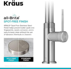 KRAUS Oletto Modern Industrial Pull-Down Single Handle Kitchen Faucet in Spot Free Stainless Steel, KPF-2654SFS