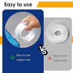Double Sided Tape Heavy Duty, Nano Tape Mounting Tape Clear Multipurpose Strong Adhesive Tape for Home, Office, 1.2 in × 9.85 FT, 1 Pack