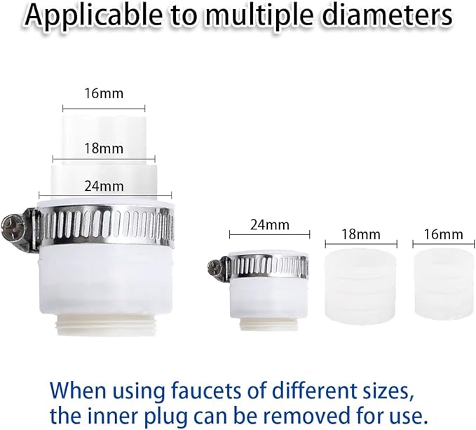 Kitchen Faucet Sprayer Attachment, Movable Faucet Extender for Kitchen Sink, 360° Rotatable Sink Faucet Head Anti-Splash Tap Booster Shower and Water Saving Faucet for Kitchen