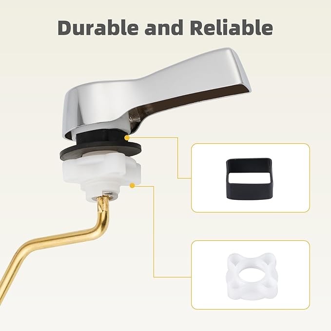 iFealClear Universal Side Toilet Flush Hnadle Replacement, Angle Mount Toilet Handle Replacement Compatible with Kohler, American Standard, TOTO, Mansfield, Solid Brass, Chrome