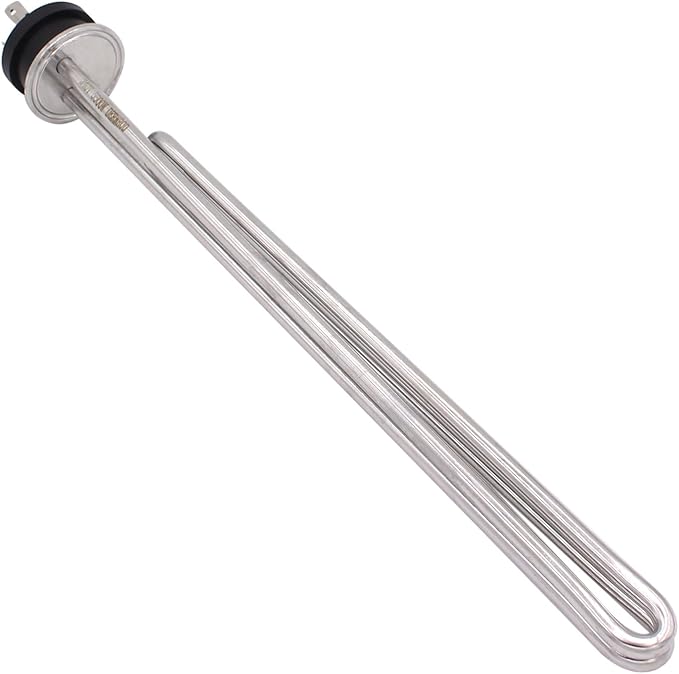 DERNORD 240V 5500W Tri-clamp Foldback Heating Element Stainless Steel Immersion Water Heater with 3-Wire Electrical Locking Plug (1.5 Inch Tri clamp)