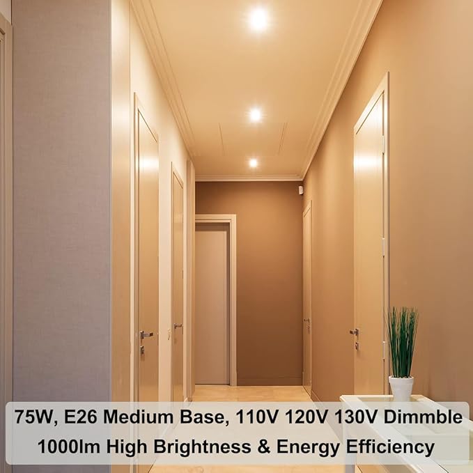 Vinaco PAR30 Long Neck 75W, 6 Pack Long Lasting PAR30 Halogen Flood Light Warm White 2800K, PAR30 Dimmable, High Output par30 Flood Light Bulb 120V with E26 Base for Indoor/Outdoor