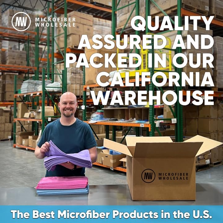 MW Pro Multi-Surface Microfiber Towel – 12 Pack | Premium Cleaning Cloth | Clean, Buff, Dust, Polish, Absorb | Large 16"x16" (Dark Blue)