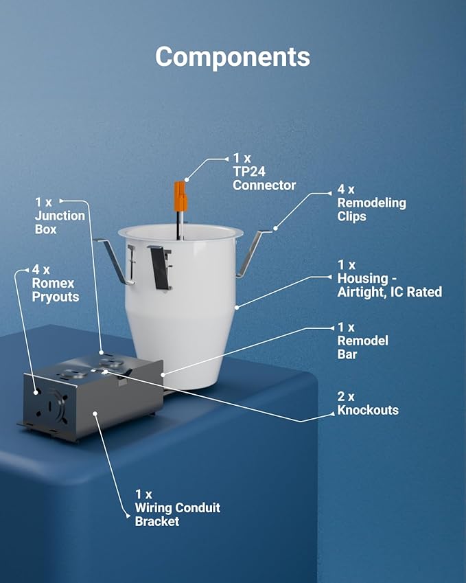 Sunco 12 Pack 4 Inch Recessed Lighting Housing Can, Remodel Air Tight Ceiling Cans, 120-277V,Hard Wired, TP24 Connector Included, Easy Install, IC Rated UL