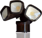 RuggedGrade 30W Turin II Series LED Security Light - Motion Wall Light - 240° Sensor - 3,600 Lumens - 5000K Bright White - Square Heads - Bronze Housing - Outdoor LED Light - DLC 5.1 Premium