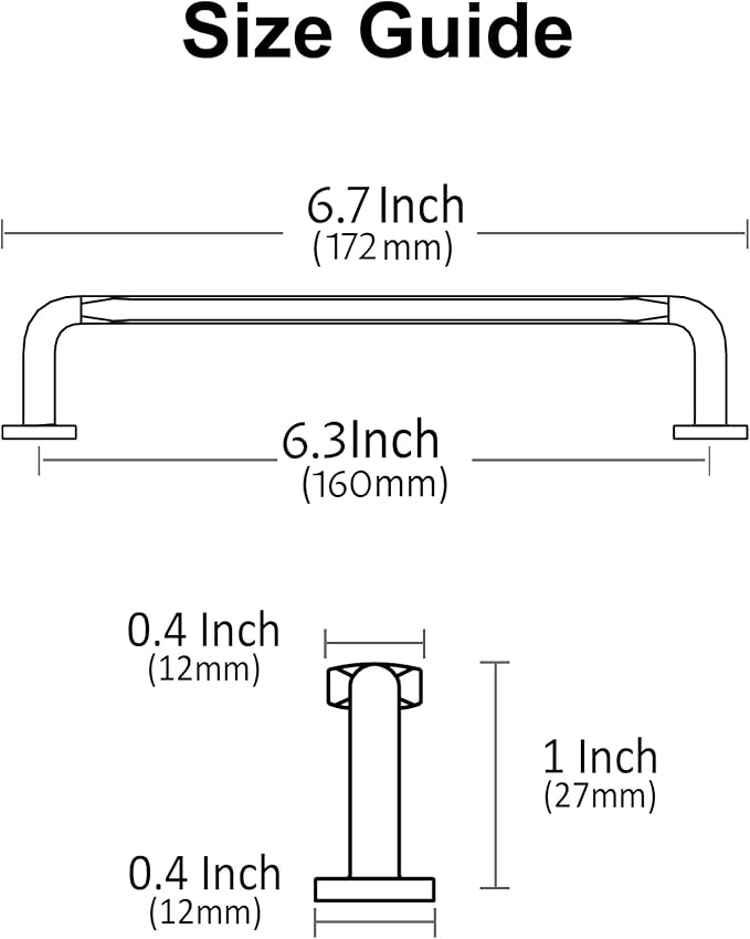 Alzassbg 10 Pack Polished Chrome Cabinet Handles, 6-1/4 Inch(160mm) Hole Centers Arch Modern Cabinet Pulls Kitchen Hardware for Cabinets AL3503CP