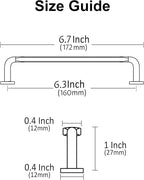 Alzassbg 10 Pack Champagne Copper Cabinet Handles, 6-1/4 Inch(160mm) Hole Centers Arch Modern Cabinet Pulls Kitchen Cabinets Hardware for Cabinets and Drawers AL3503SCG