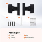 Haidms Matte Black Dummy Door Knobs, Half No-Turning Dummy Knob for Closet Doors, Zinc-Alloy Single-Sided Door Locks (6 Pieces/3 Pairs)