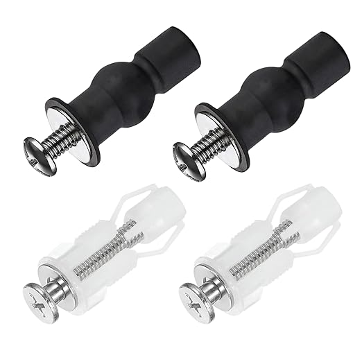 2 Set Toilet Seat Screws, Stainless Steel Toilet Seat Bolts with Expanding Rubber & Plastic Nuts - Universal Toilet Hardware Replacement Kit for Most Top-Mount Toilet Seats' Top-Mount Hinges