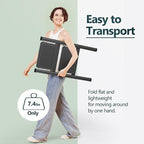 WOA WOA 2 Step Ladder, Step Stool Foldable with Wide Pedals, Portable Stepping Stool for Adults, Sturdy Steel Ladders for Home with Anti-Slip Feet, Hold 330 lbs - Black