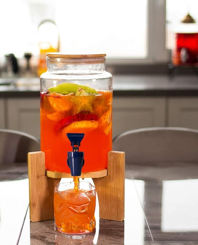 Replacement Cooler Faucet Water Bottle Jug, BPA-Free Plastic Spigot Spout Water Beverage Lever Pour Dispenser Valve, Crock Tap (2 Blue)