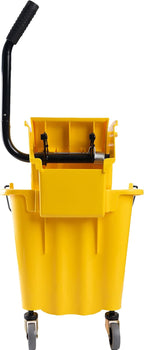 Matthew Cleaning 38 Quart Commercial Mop Bucket INCL.Wet String Mop with Side Press Wringer On Wheels,Heavy Duty Tandem Portable Floor Cleaning Wavebrake,Ideal for Household,Industrial,Restaurant