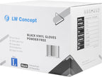 LW Concept - Black Vinyl Gloves, Disposable Non-Sterile Latex-Free Powder-Free Glove