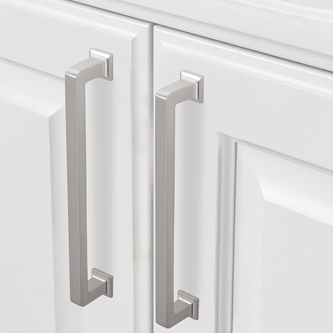 COTYKILEY 10 Pack 6-1/4 Inch(160mm) Brushed Satin Nickel Cabinet Handles Kitchen Cabinet Pulls Cabinet Door Handles Kitchen Cabinet Hardware Cupboard Drawer Pulls Dresser Handles