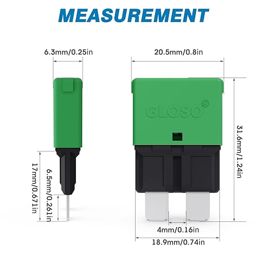 GLOSO Circuit Breaker AUTO Reset Fuse for Car Truck RV Automotive Marine Boat Trolling Motor & Custom Wiring Audio Battery Protection E37 Auto (T1) Reset Low Profile ATC/ATO 14 VDC (6A - 1 Pack)