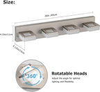 LED Vanity Light Fixture for Bathroom, 4-Light Brushed Nickel Bathroom Light Over Mirror, Modern Vanity Lighting Wall Light Fixtures