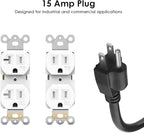 JUNNUJ Heavy Duty 20 Amp Surge Protector 4800J, Garage Metal 8 Outlets 12 Gauge, High Amp 5-15P Adapter Shop 6-20R T-Slot Industrial Outlet, 6 FT Extension Cord Commercial for Appliance