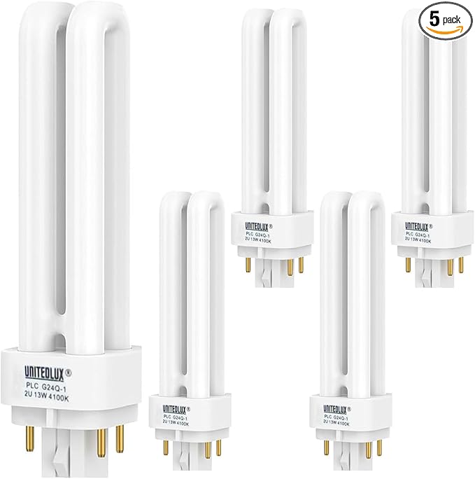 120V/4100K/60HZ PLC-13W 4 Pin G24q-1,Double Tube, ETL Listed Compact Fluorescent Light Bulb - Replaces Sylvania 20671 CF13DD/E/835-Philips 38327-3 PL-C 4P/Alto & GE 97596 F13DBX/835/ECO4P. Nice Gifts