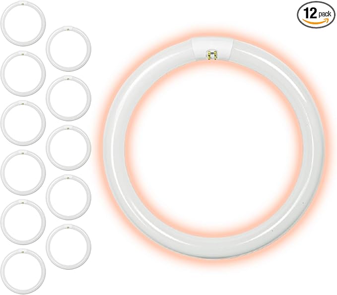 GoodBulb 32 Watt 12 Inch T9 Fluorescent Circline Light Bulb 5000K Daylight White Light G10q Base High Output 2027 Lumens 32W 10000 Life Hours 80 CRI Pack of 12 Bulbs