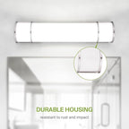 ASD LED 24" Vanity Flush Mount Light Fixture, Linear Bathroom Lighting Bar | 3CCT, Dimmable, Energy Star, ETL Listed | 25W 1950LM 3000-5000K 120V | Long Bath Wall Sconce Over Mirror | Nickel, 4 Pack