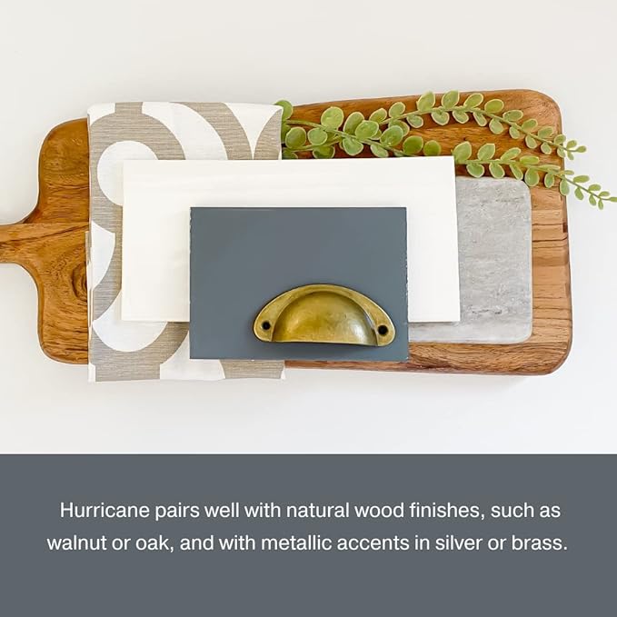 Country Chic All-in-One Chalk Paint for Furniture, Cabinets, Home Decor, Eco-Friendly, Matte Finish, Built-In Primer & Top Coat for Wood, Metal - Hurricane (Cool Grey) - 8 oz (237 ml)