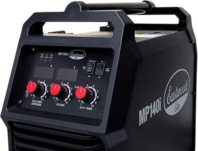 Eastwood Elite MP140i Multi Process Welder | All in One Powerful 110V Inverter Portable Welding Machine | MIG TIG Stick Compatible with Built-in Spot Weld Timer | Perfect DIY Home Garage Spot Welder