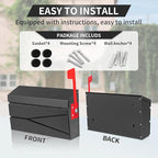 Wall Mount Mailbox, Large Capacity Mailbox for House, with Flag Kit, Galvanized Steel Rust-Proof Metal Post Drop Box, Mailboxes for Outside, 15.74"×9.84"×4.33", Black Modern Sleek Style