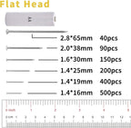 2510pcs Nail Assortment Kit for Hanging Pictures, Small Finishing Nails, Wall Pins