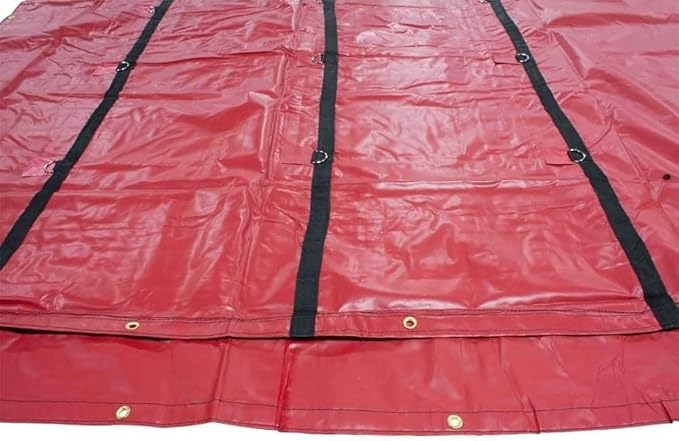 Mytee Products 2 Pack 20' x 27' Flatbed Truck 18 Oz Lumber Tarp with 6 FT Drop - Red Heavy Duty Vinyl Waterproof Tarp for Trailers to Protect Cargo from Wind, Rain, Snow and Sun