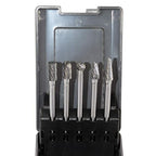 5pcs Tungsten Carbide Burrs Set with 1/4''Shank Double Cut Extended Long Solid Power Tools Carbide Rotary Files Bits for Die Grinder Metal Wood Carving Engraving Polishing Drilling Grinding Milling