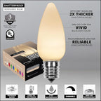 Wintergreen Lighting 25-Pack OptiCore C9 LED Warm White Christmas Light Bulbs - Replacement LED Christmas Lights Heavy Duty Vintage Ceramic Style Bulbs, E17 Base (Warm White Smooth)