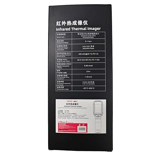 BSIDE Thermal Imaging Camera 240×240 Resolution 15 Color Palettes Infrared Thermal Imager -4°F to 1022°F 25Hz Rechargeable Handheld Thermal Camera with Laser Pointer 50°FOV