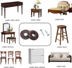 1" Screw on Furniture Sliders-Furnigear Heavy Duty PTFE (Teflon) Chair Leg Slides Glides Move Your Furniture Easy & Safely - Best Floor Protector(Brown-40pack)