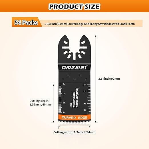 54 Pcs Wood Oscillating Multitool,Oscillating Tool Blades,Professional Universal Oscillating Saw Blades,Quick Release Saw Blades Fit Dewalt Ryobi Milwaukee Rockwell Fein
