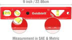 Goldblatt 3-Piece Torpedo Level Set - 9", 24", 48" Spirit Level Included, Aluminum Alloy Construction