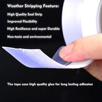 Silicone Seal Weather Stripping Tape 16.5 Ft Strip Bottom Draft Insulation Stopper Tape Weatherproof Soundproof for Door or Window Bathroom Shower Glass Gaps（35mm*5m）