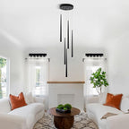 6-Light LED Vanity Light Fixture in Black - Modern Bathroom Lighting, Over Mirror Illumination | Multicolor Temperature 3000K/4000K/6000K | Stylish Bathroom Decor & Energy-Saving 30W Vanity Lighting…