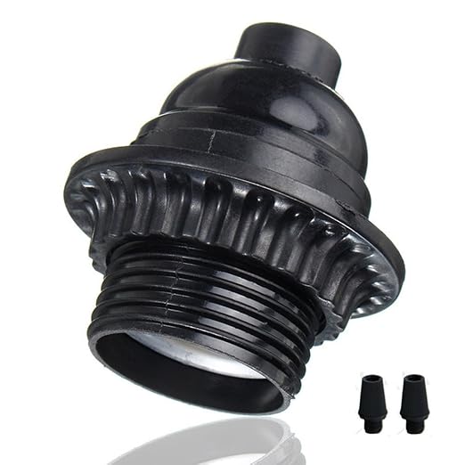 6 Pack Lamp Socket Replacement, Phenolic Medium Base Light Socket, E26 Screw Bulbs Edison Retro Pendant Lamp Holder, Lampshade Ring, 1/8 IP Thread Cap (Lamp Socket Keyless)