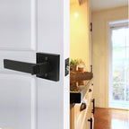 Probrico 3 Pack Entry Door Lever with Lock and Key,Entrance Door Handles for Office and Front Door,Matte Black Door Knobs Keyed Alike Same Key Lockset (Each with 3 Keys)