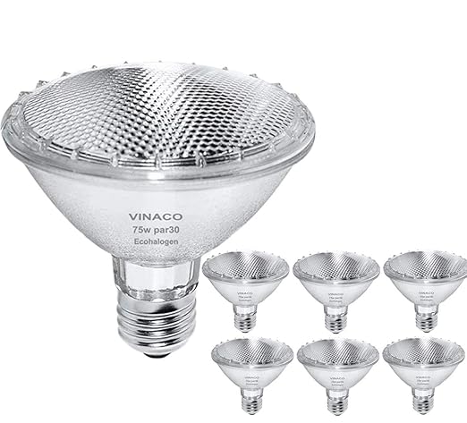 Vinaco Par30 Short Neck, 6pcs PAR30 75W 120V Light Bulbs, Dimmable. Premium Quality for Long Lasting Life, E26 Base, 3000K Warm White, par30 Flood Light Great for Accent Lighting, Tracking Lighting