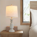 Terpsichore Lamps Set of 2 Modern Farmhouse Table Lamp Bedside Reading Lights Living Room End Lamps Bedroom Night Light,High 22.5 Inch,Antique Grey,with Fabric Lamp Shade,Bulb Not Included