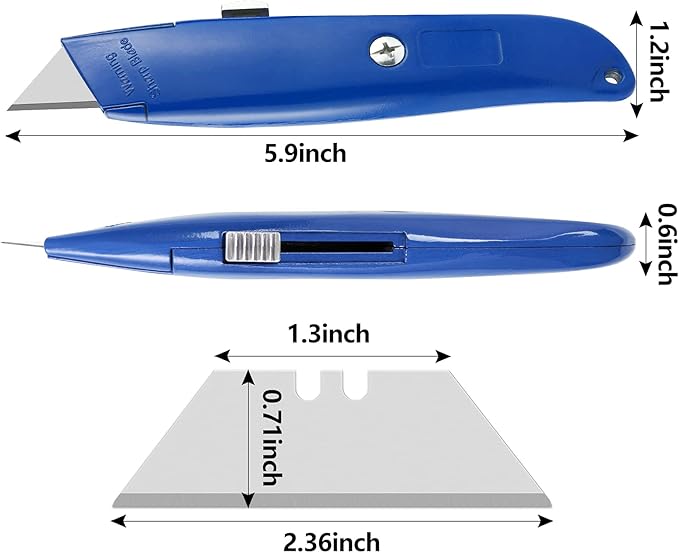 DIYSELF Utility Knife, 20 Pack Heavy Duty Box Cutter Retractable, Box Cutter Knife, Box Opener, Cardboard Cutter, Utility Knives for Garage, Home and Office, Box Cutters for Daily Use (Blue)