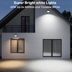 3CCT LED Outdoor Wall Lights, 4800LM, 360° Adjustable, 3 Color Modes, IP66 Waterproof, Security Wall Pack Flood Lights for Garage, Porch, Patio, Black