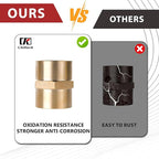 Hex Couplings, 3/8" NPT Female To Female Brass Hex Nipple Adapters, Brass Pipe Extension Fittings for Oil/Air/Water/Gas Systems. (2 Pack)