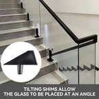 T316 Stainless Steel Glass Railing Clamp,Heavy Duty Glass Railing Spigot,Railing Post Clamp (10, Black)