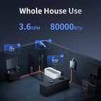 Ranein Propane Gas Tankless Water Heater, Indoor Max 3.6 GPM, 80,000 BTU Instant Hot Water Heater