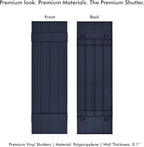 Board & Batten Vinyl Shutters (1 Pair) | 14.5"x39" (4-Board) - Navy Night Sky | Exterior Window Shutters | Includes Mounting Hardware | Simple Installation | Made in USA